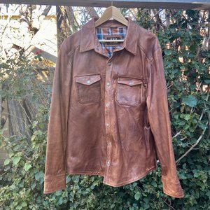 leather overt shirt  /. jacket